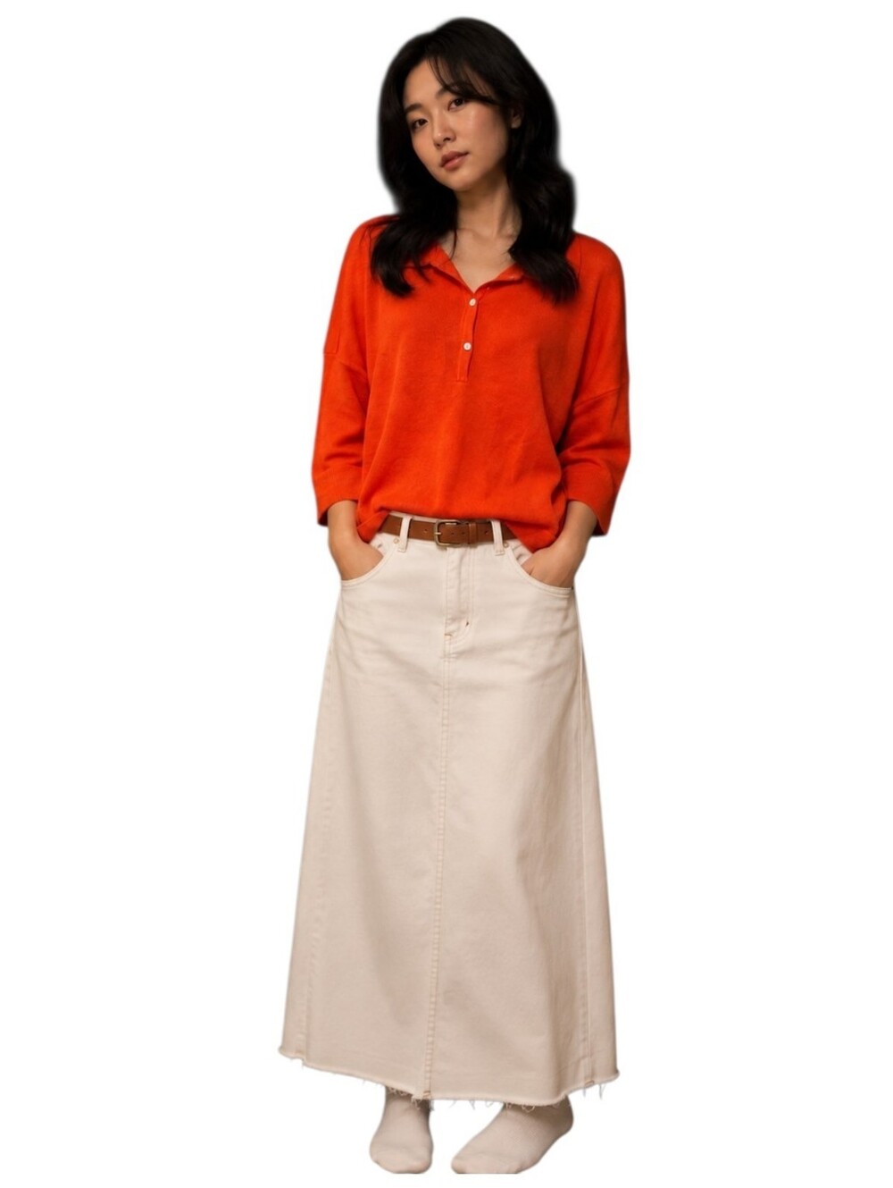 Tuckernuck Clayton Polo Blouse In Red M/L